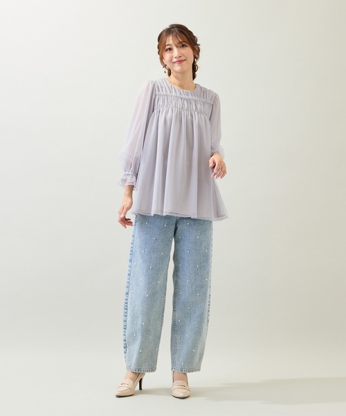 Rose Tiara（ローズティアラ） tシャツ 「手洗いOK」チュール重ね