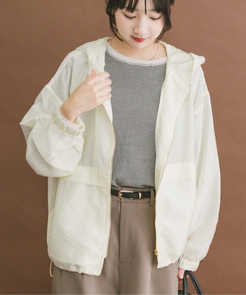 René シアーブルゾン 36 フード付き 春夏アウター　今期春物　新品未使用 ITEMS URBANRESEARCH（アイテムズ アーバンリサーチ） ブルゾン