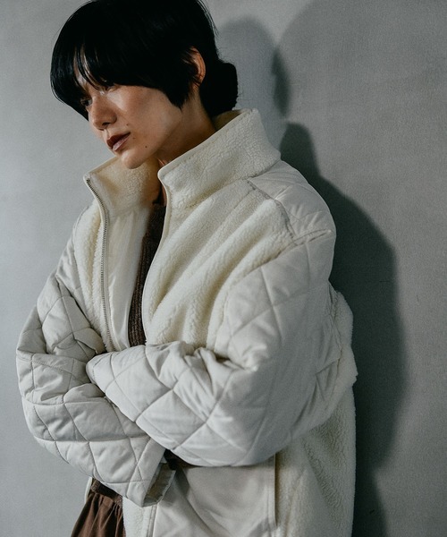 【新品】LEPSIMスタンドボアキルトジャケット アイボリー LEPSIM（レプシィム） ブルゾン アウター スタンドボアキルト