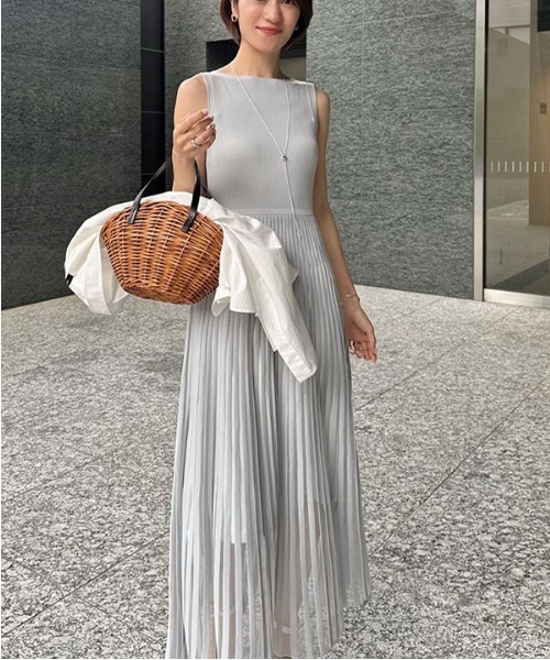 anuans（アニュアンス） ノースリーブワンピース FREE グレー