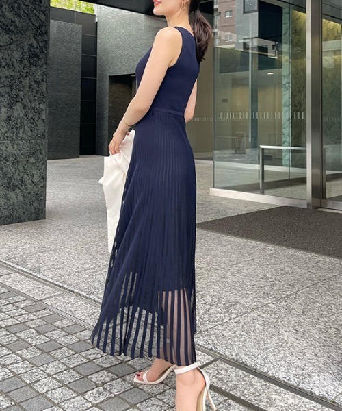 美品★アニュアンス グレー ノースリーブ ロングワンピース anuans 美品☆アニュアンス グレー ノースリーブ ロングワンピース anuans ア