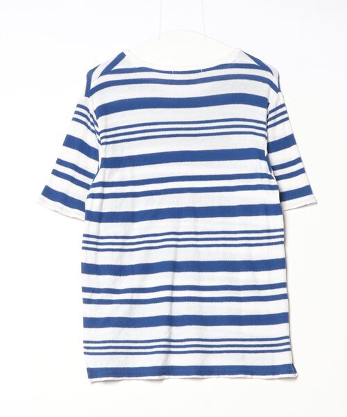 [UNITED ARROWS] окантовка рисунок короткий рукав футболка S голубой женский 