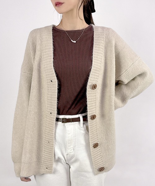 CLOTHY カーディガン 「ゆったり羽織れる定番のざっくりニット