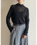 tシャツ ハイネック長袖シアートップス/ロング...の詳細画像1