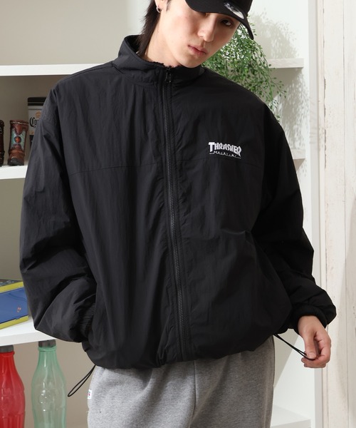 【てつゆうりんりー】THRASHERリバーシブルジャケット THRASHER (スラッシャー) リバーシブル ナイロン ボア フルジップ