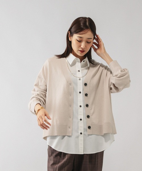 GLOBAL WORK カーディガン ドライタッチVネックカーディガン