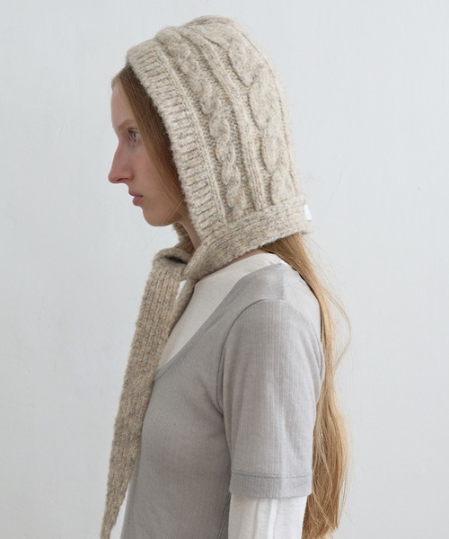 Kijun（キジュン） ニット帽 ニットキャップ レディース Cable Knit