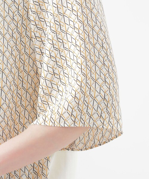 「TRANS WORK」 半袖ブラウス 40 ネイビー レディース_画像8