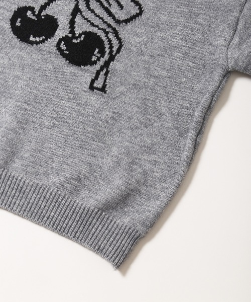 ニット セーター リボンチェリージャガードニット レディース