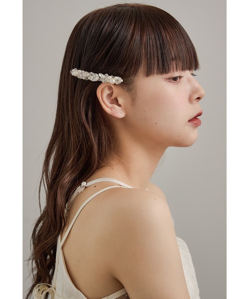niana（ニアナ） ヘアクリップ ドロップビジューパールバレッタ ヘア