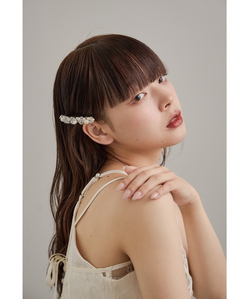 niana（ニアナ） ヘアクリップ ドロップビジューパールバレッタ ヘア