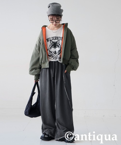 antiqua（アンティカ） ワイドパンツ スウェットパンツ ジャージ 切り