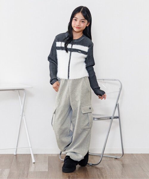 algy（アルジー） パンツ 裏起毛フロントネームカーゴパンツ キッズ