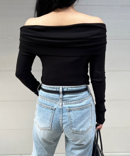 「MODE ROBE」 長袖ニット FREE ブラック レディース_画像3