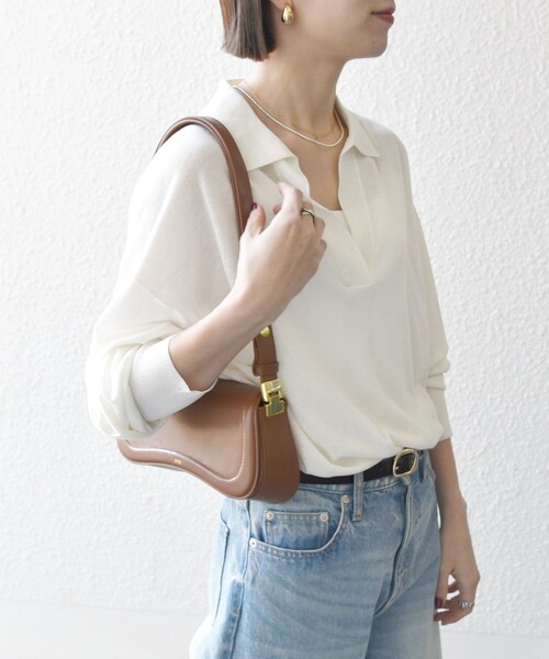 「SHIPS any」 長袖ニット ONE SIZE ネイビー レディース_画像8