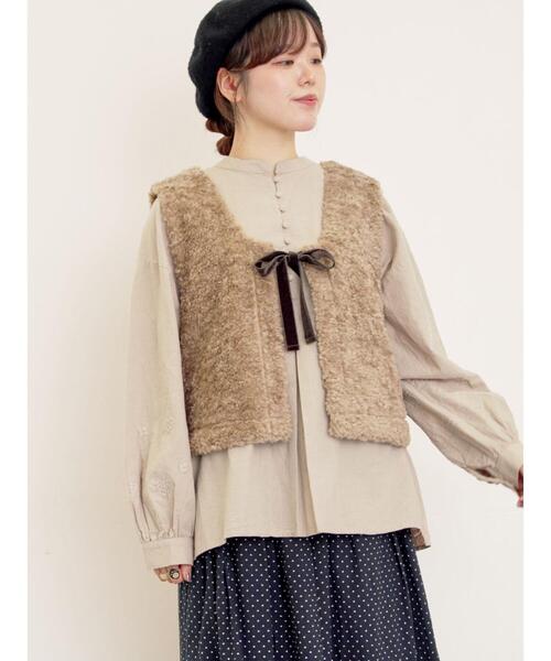 Samansa Mos2（サマンサモスモス） ベスト ジレ 前後2WAYボアベスト