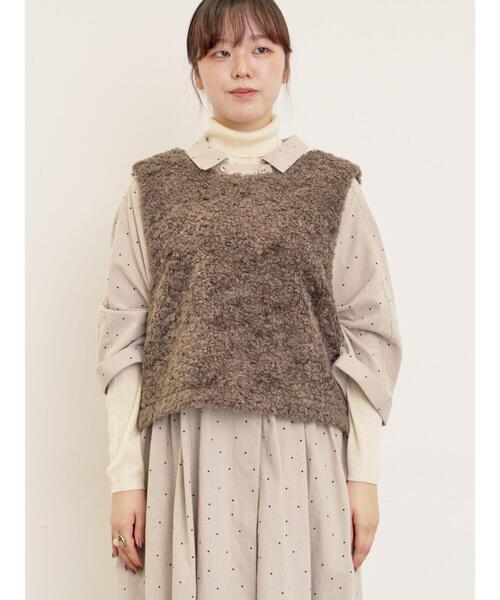 Samansa Mos2（サマンサモスモス） ベスト ジレ 前後2WAYボアベスト