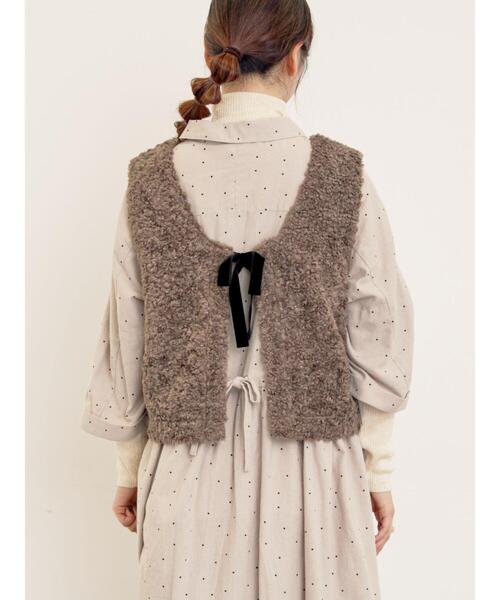 Samansa Mos2（サマンサモスモス） ベスト ジレ 前後2WAYボアベスト