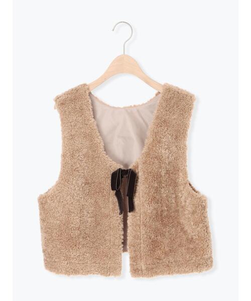 ジーフォア　レディースベスト Samansa Mos2（サマンサモスモス） ベスト ジレ 前後2WAYボアベスト