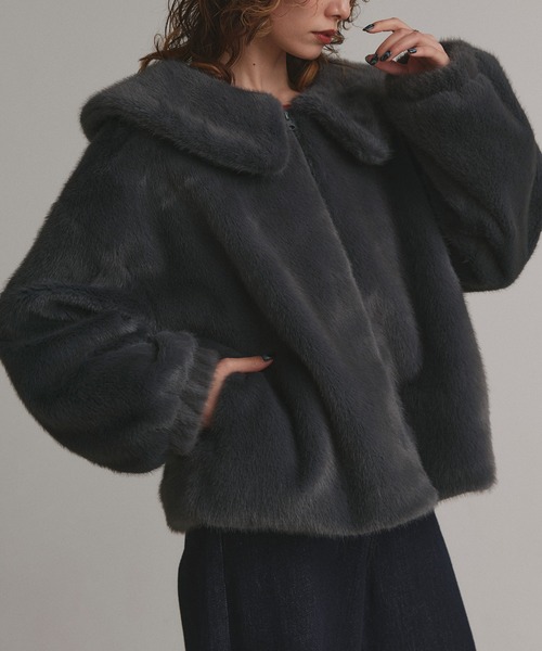 ad thie（アドティエ） コート アウター ラビットファー調 ショート