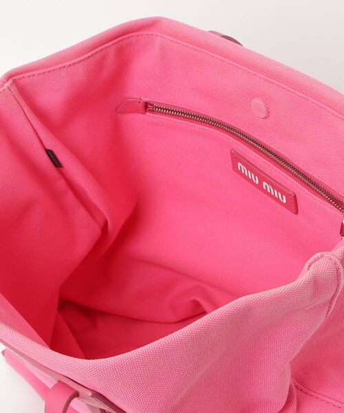 miu miu（ミュウミュウ） キャンバス トートバッグ - ピンク
