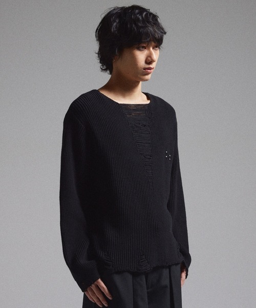 GRANCY セーター ニット 「GRANCY」Pierced Damage Knit / ピアス