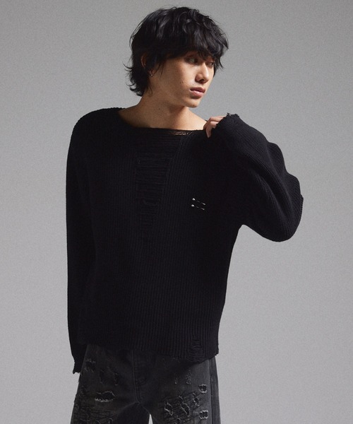 GRANCY セーター ニット 「GRANCY」Pierced Damage Knit / ピアス
