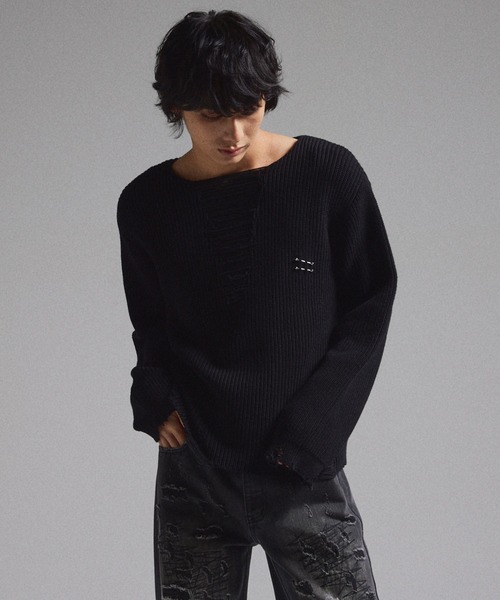 GRANCY セーター ニット 「GRANCY」Pierced Damage Knit / ピアス