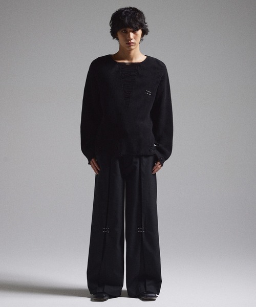 grancy ニット セーター ピアス ダメージ ニット GRANCY セーター ニット 「GRANCY」Pierced Damage Knit / ピアス