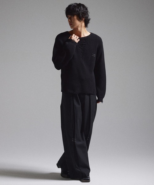 GRANCY セーター ニット 「GRANCY」Pierced Damage Knit / ピアス