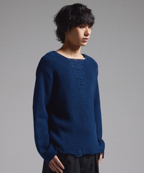 【GRANCY】Pierced Damage Knit / ピアスダメージニット GRANCY セーター ニット 「GRANCY」Pierced Damage Knit / ピアス