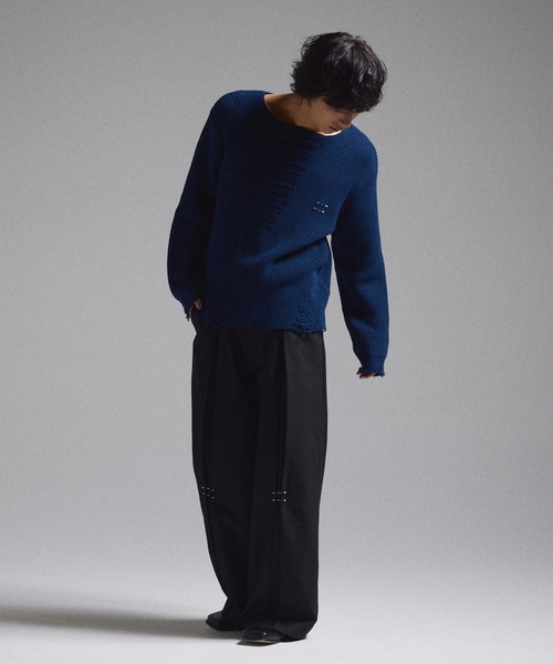 GRANCY セーター ニット 「GRANCY」Pierced Damage Knit / ピアス
