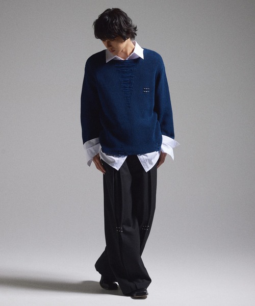 【GRANCY】Pierced Damage Knit / ピアスダメージニット GRANCY セーター ニット 「GRANCY」Pierced Damage Knit / ピアス