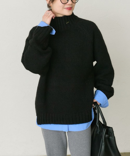 pual ce cin ニット セーター アルパカ混ハイネックニットプルオーバー