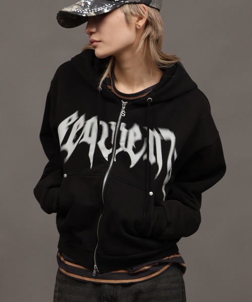 REZENパーカー SEQUENZE パーカー 「SEQUENZ/シークエンズ」SQNZ BLUR LOGO ZIP PK