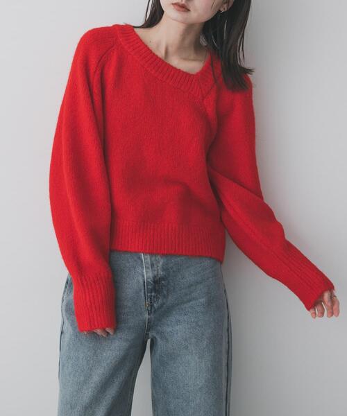 SENSE OF PLACE by URBAN RESEARCH ニット セーター アシメネック