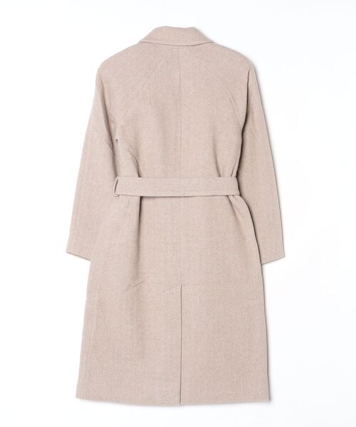 【美品】ポロラルフローレン ヘリンボーン ロングコート ウール ベルト グレー 美品】ポロラルフローレン ヘリンボーン ロングコート ウール ベルト