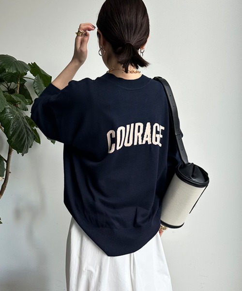 「DouDou」 長袖ニット FREE オフホワイト レディース_画像9