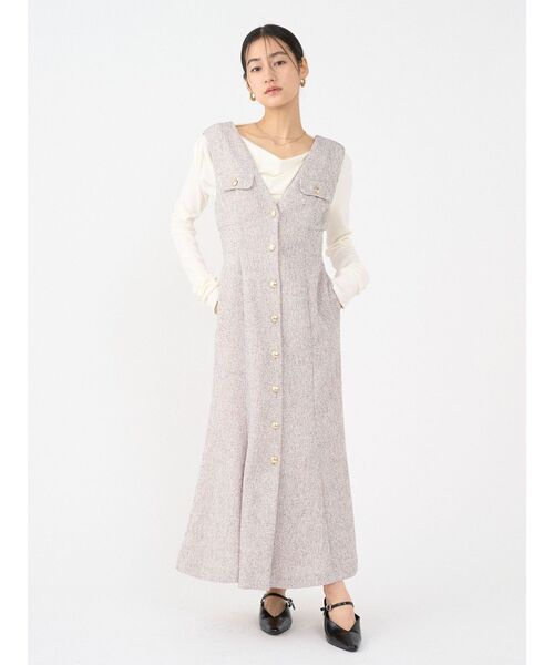 LAGUNAMOON（ラグナムーン） ワンピース フラップボタンツィード