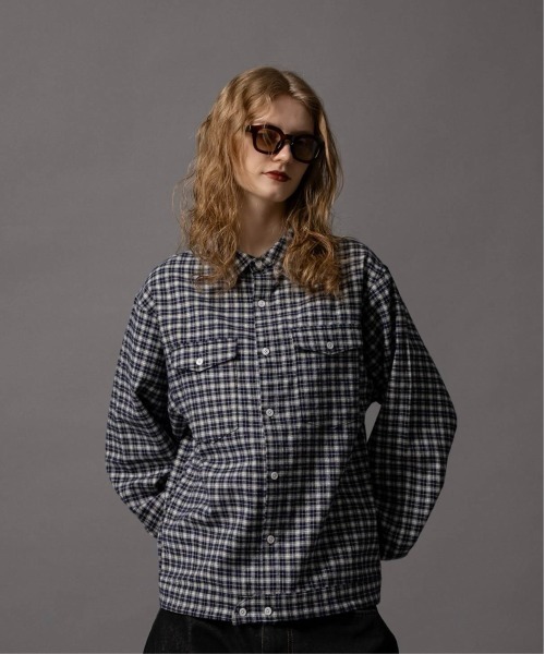 完売品 civvy. ダブルポケットチェックシャツ ネイビー Lサイズ CIVVY. シャツ Double Pocket Check Shirt - ダブルポケットチェック