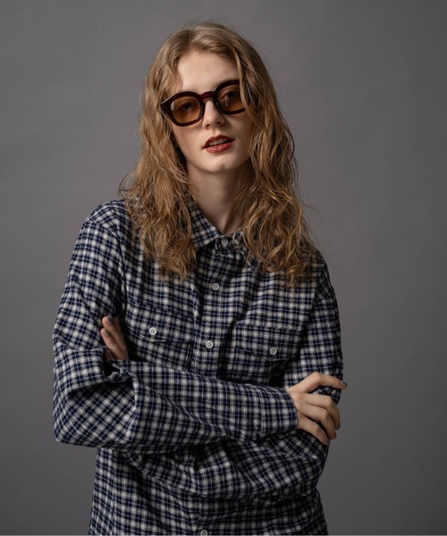 完売品 civvy. ダブルポケットチェックシャツ ネイビー Lサイズ CIVVY. シャツ Double Pocket Check Shirt - ダブルポケットチェック