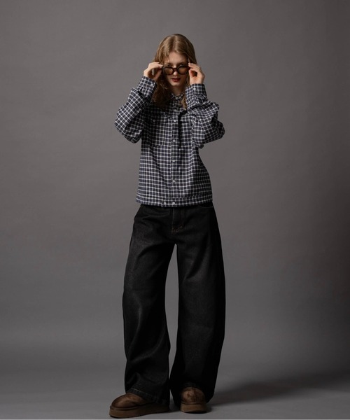 完売品 civvy. ダブルポケットチェックシャツ ネイビー Lサイズ CIVVY. シャツ Double Pocket Check Shirt - ダブルポケットチェック