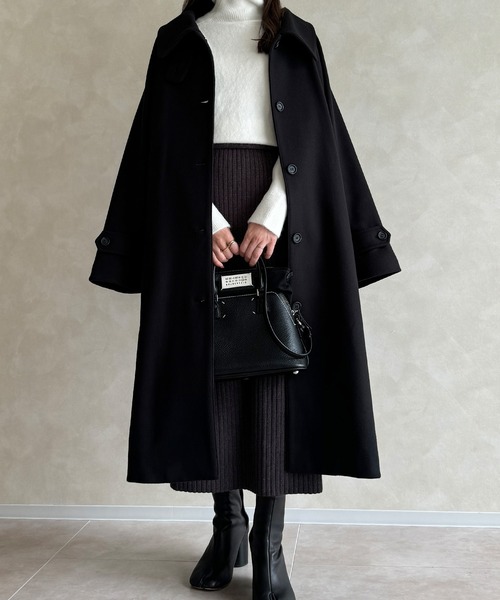 「Meiru」 ステンカラーコート SMALL チャコール レディース_画像5