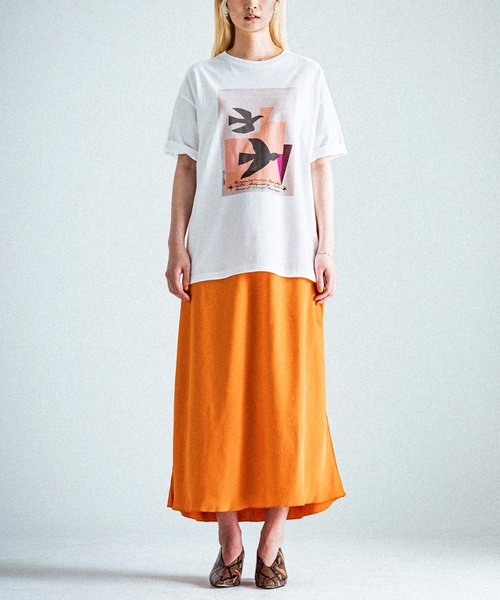 「OKIRAKU」 半袖Tシャツ FREE ホワイト レディース_画像2