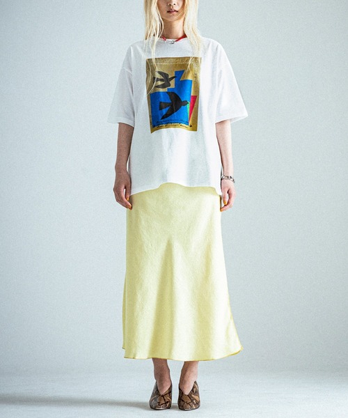 「OKIRAKU」 半袖Tシャツ FREE ホワイト レディース_画像3