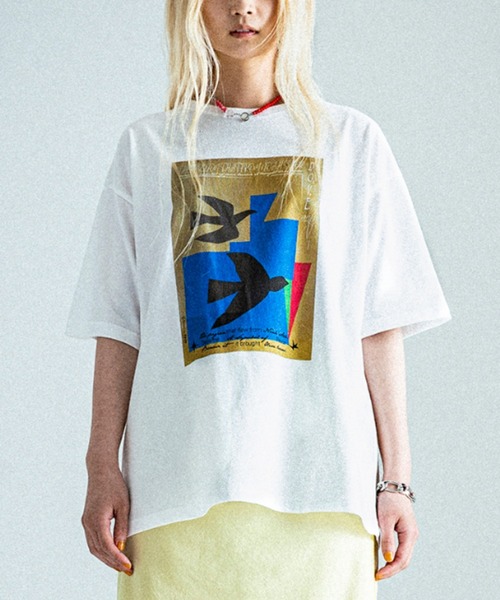 「OKIRAKU」 半袖Tシャツ FREE ホワイト レディース_画像6
