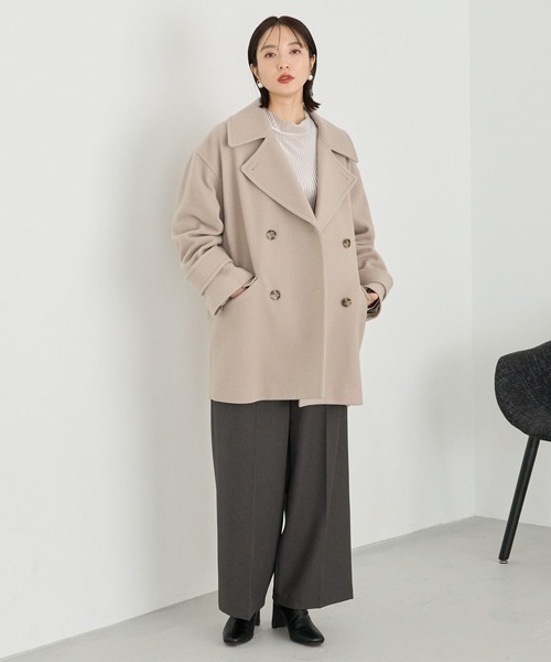 「Andemiu」 ピーコート FREE アイボリー レディース_画像2