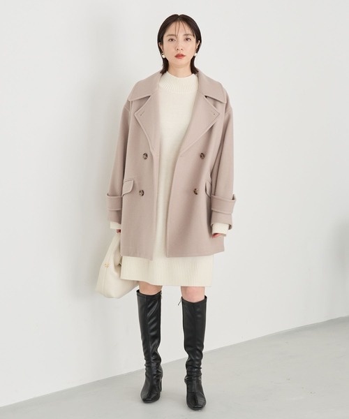 「Andemiu」 ピーコート FREE アイボリー レディース_画像7