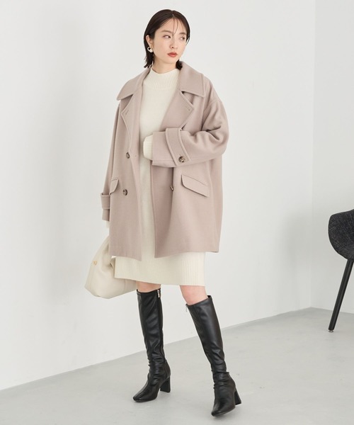 「Andemiu」 ピーコート FREE アイボリー レディース_画像8