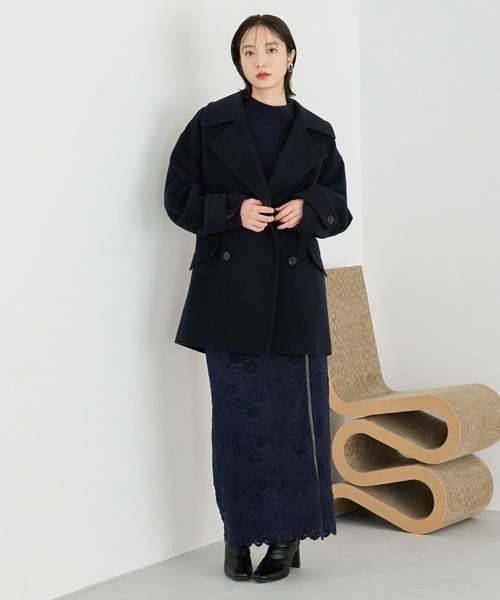 「Andemiu」 ピーコート FREE アイボリー レディース_画像9